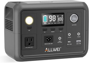 Allwei 300W Portable Power Station with 256Wh LiFePO4 battery.