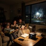 A family used a power station during a blackout.