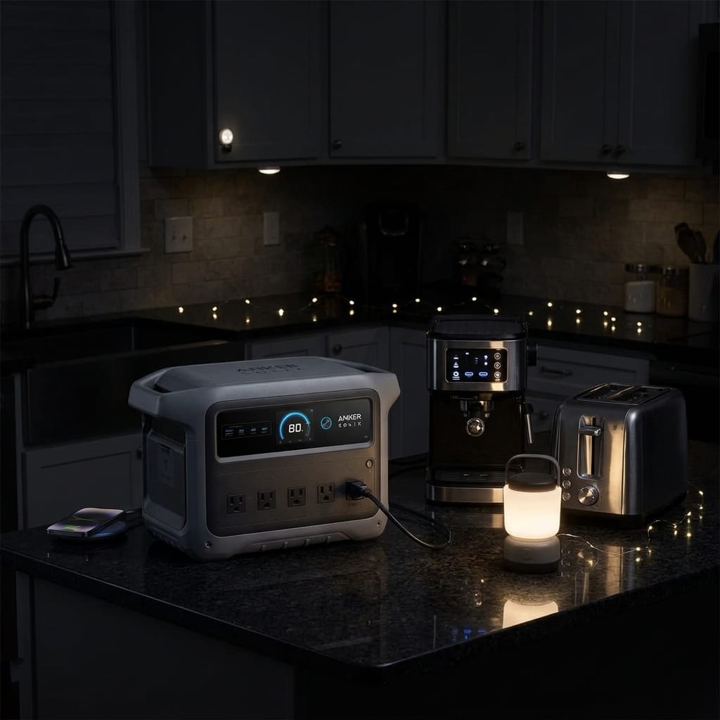 Anker SOLIX C1000 Gen-2 during a blackout.
