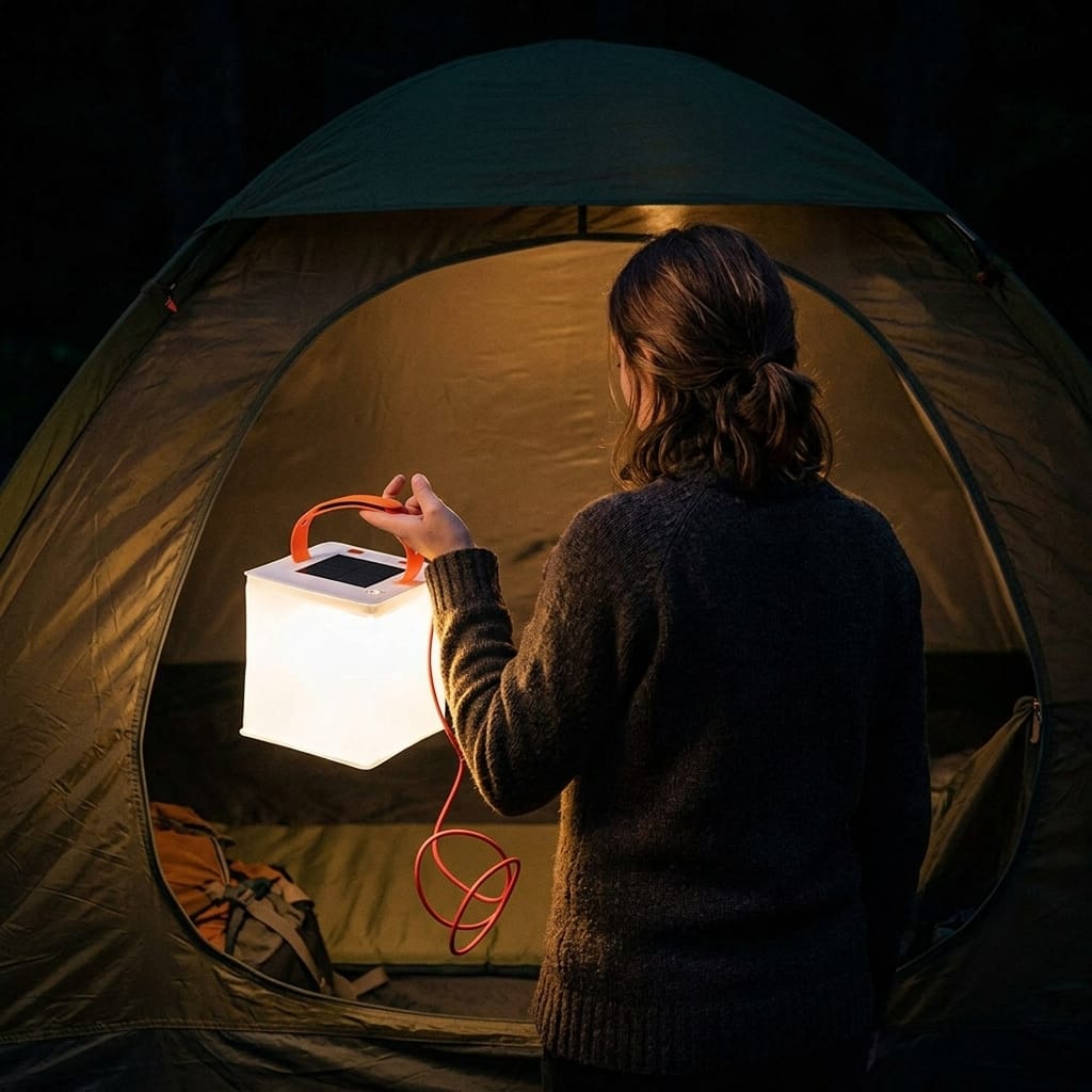 Light your tent with the LuminAID 2-in-1 Lantern.